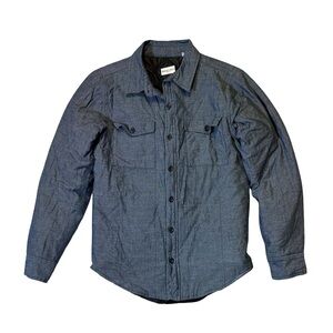 Bridge & burn mens S Small blue quilted button up shirt jacket EUC
